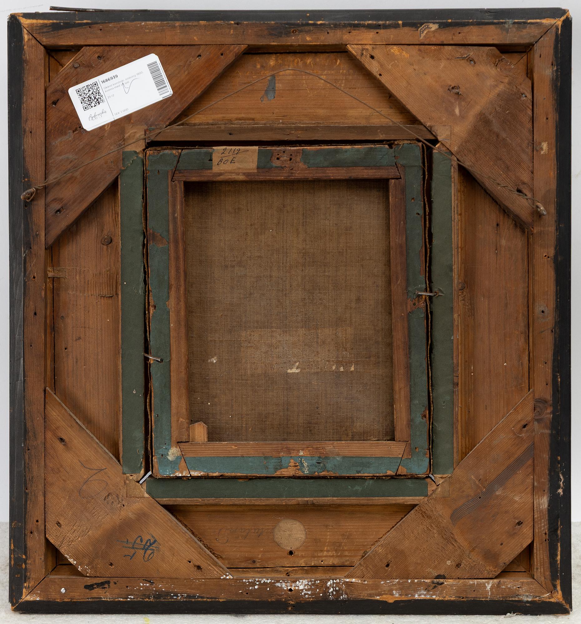 Okänd konstnär, omkring 1800, Kvinna med vit sjal.