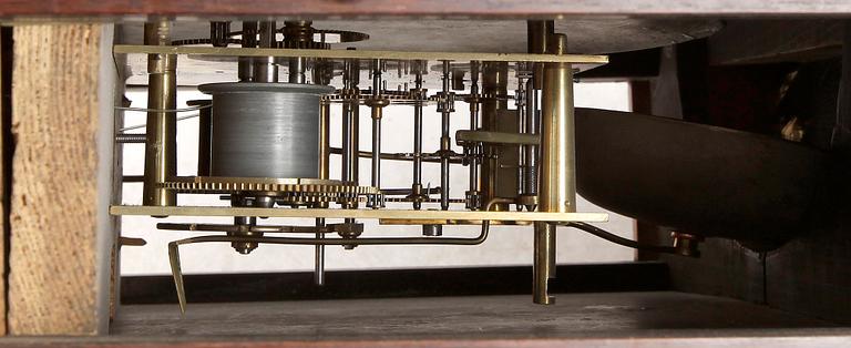 VÄGGUR, urtavla märkt Henrik Wahlqvist, Stockholm, verksam 1833-1870.