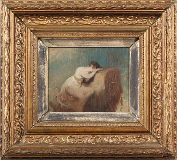 OKÄND KONSTNÄR, olja på pannå, ej signerad, 1800-tal.