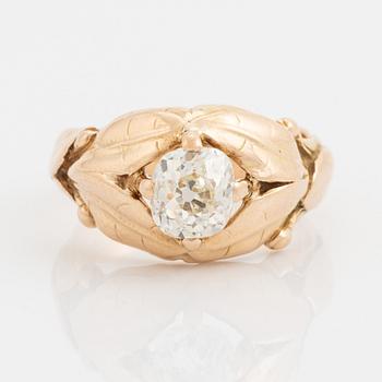 Cushion cut diamond ring.