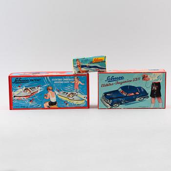 LEKSAKER, 3 st, Schuco, 1900-talets mitt.