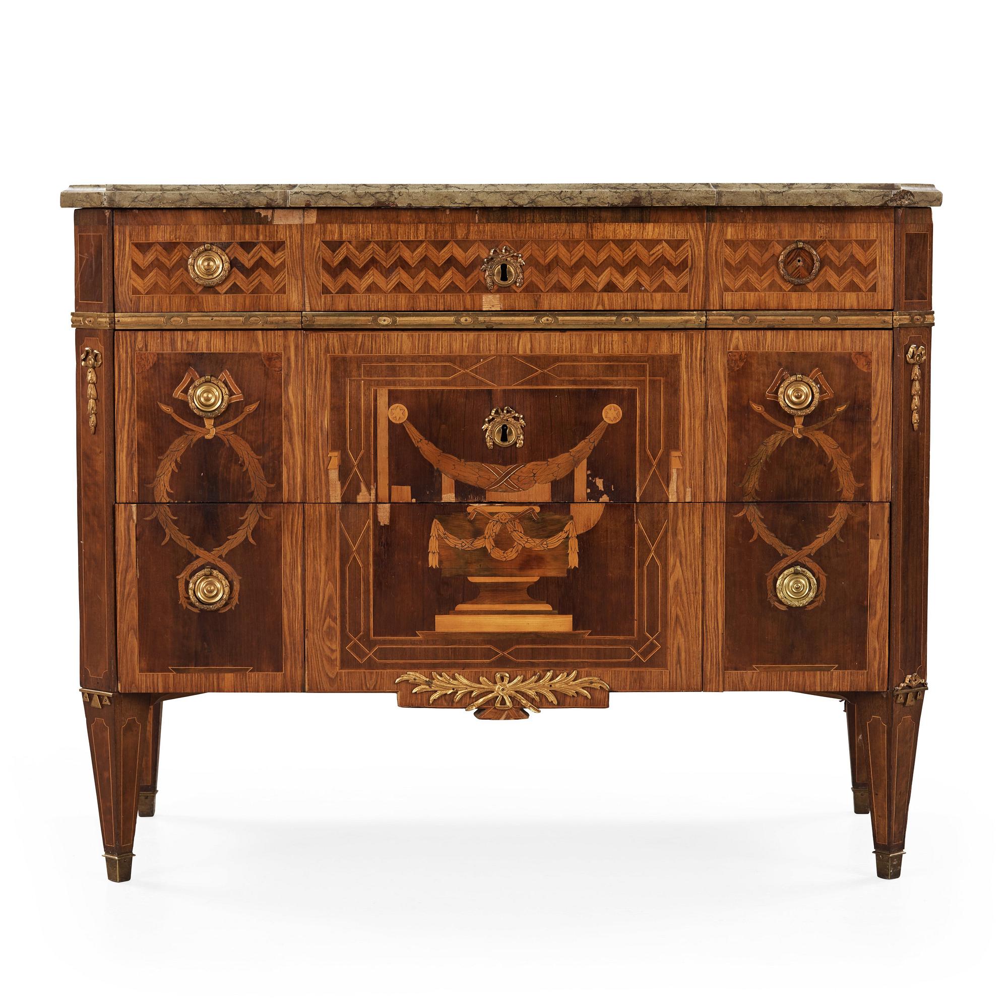 A Gustavian late 18th century commode by Anders Lundelius, master 1778.