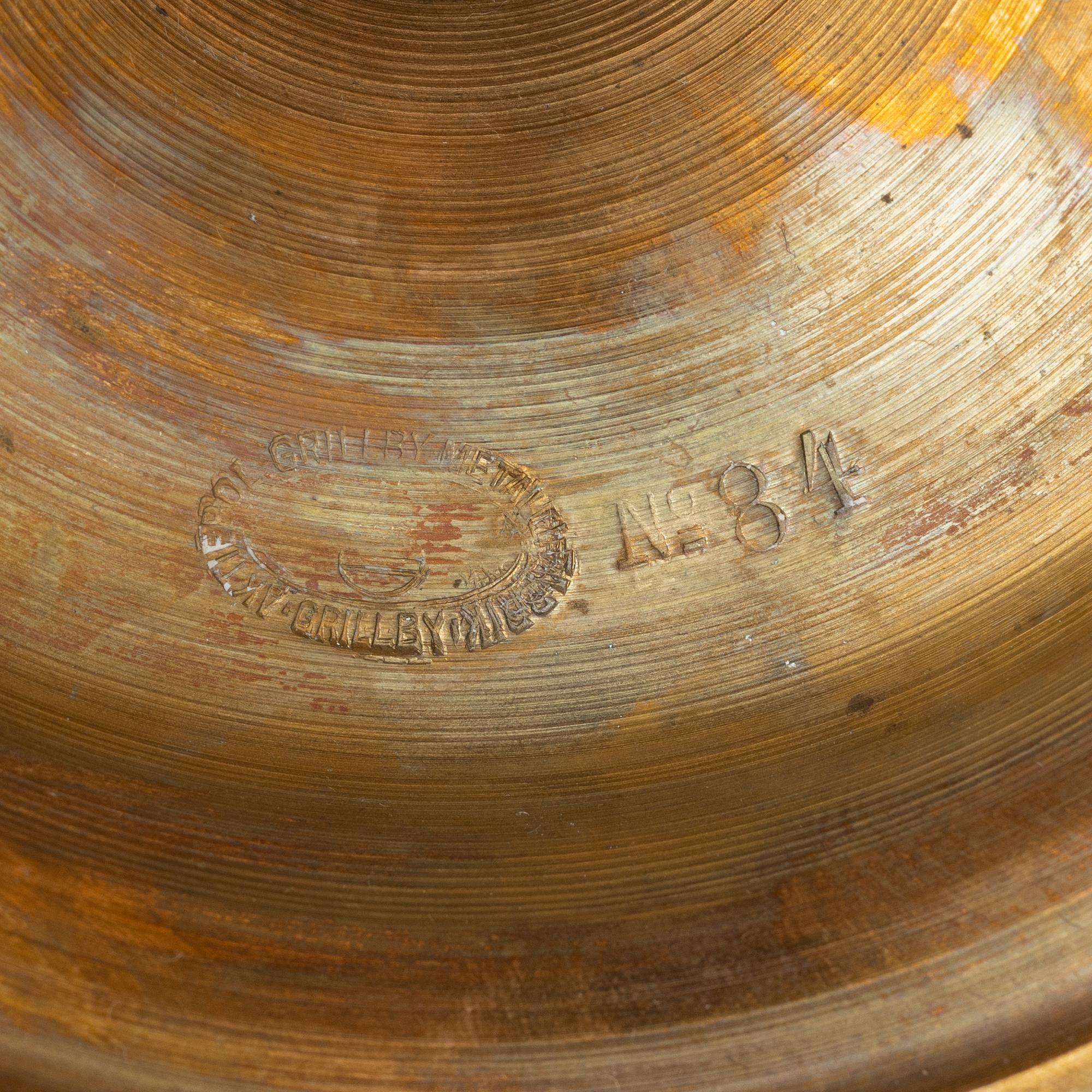 Ljusstakar, ett par, modell no 84, Grillby Metallfabrik, 1900-talets början.