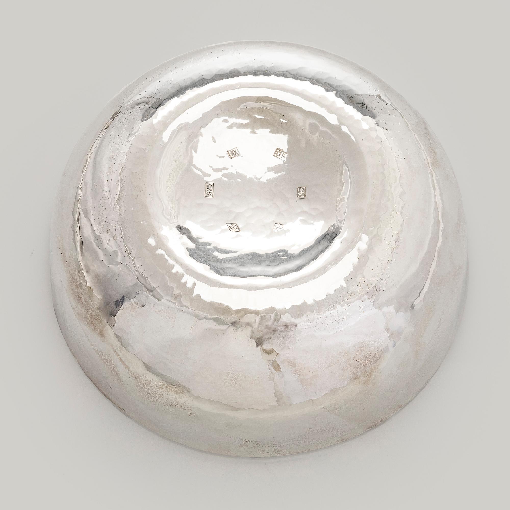 A sterling silver and enamel bowl, maker's mark of A. Tillander, Turku 2005.