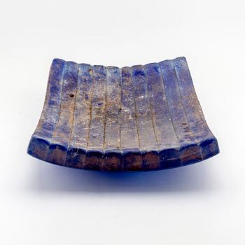 A Paula Barton signed and dated glass plate.