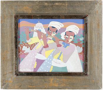 ALY BEN SALEM, gouache/akvarell, signerad.