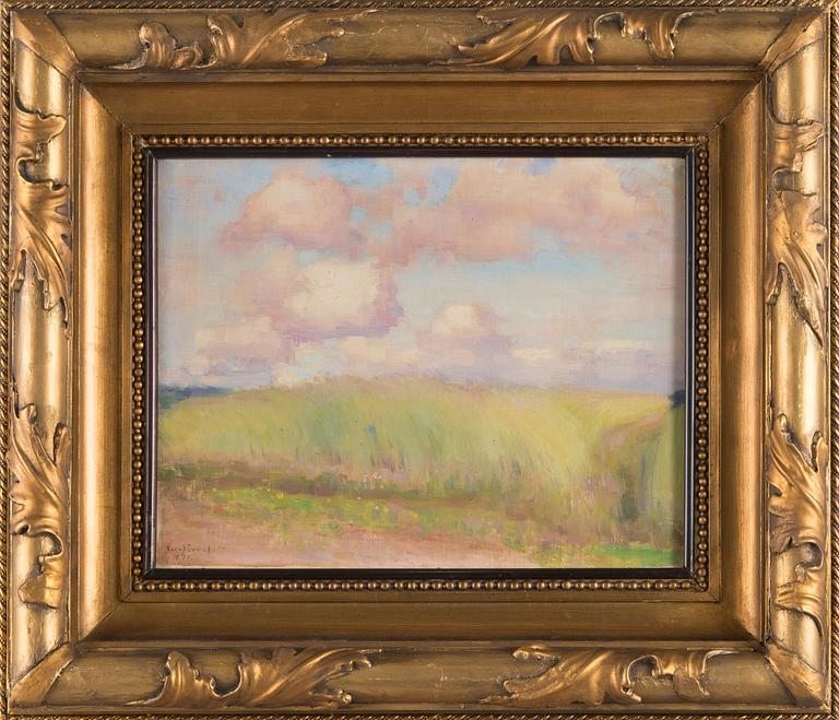 Eero Järnefelt, Grain field in a cloudy Landscape.