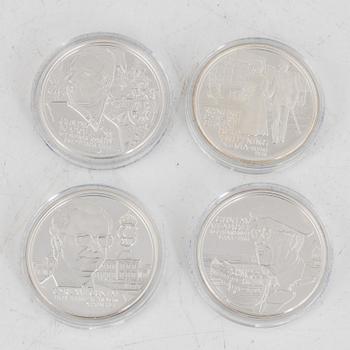 Commemorative coins, 17 pcs, sterling silver, Kingdom of Sweden, Swedish Mint, Eskilstuna.