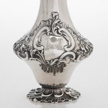 A sterling silver ewer, maker's mark of Robert W Smith, Dublin 1843.