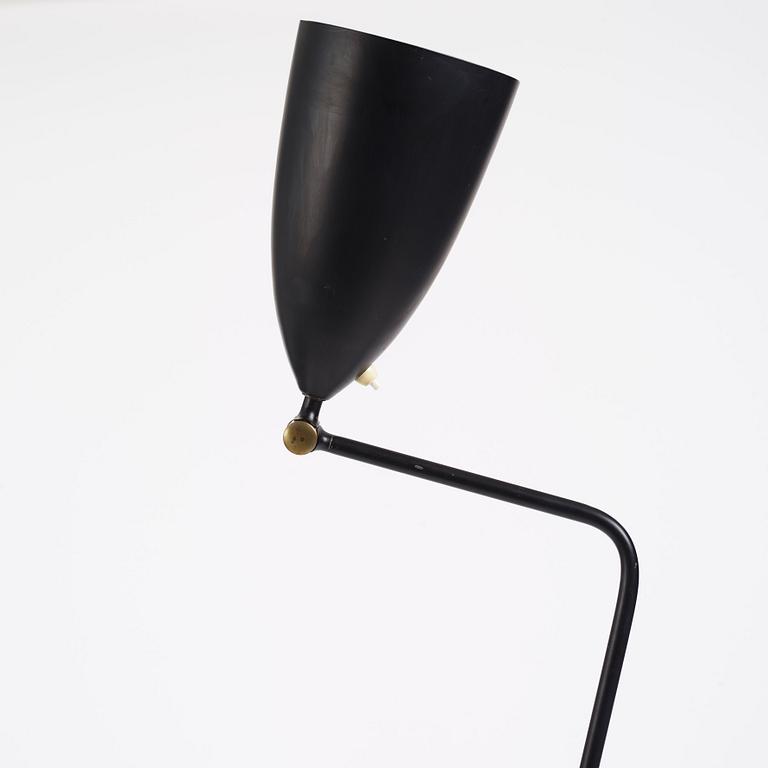 Greta Magnusson Grossman, a black lacquered 'G-33' / Grasshopper floor light, Bergboms, Malmö, Sweden 1950s.