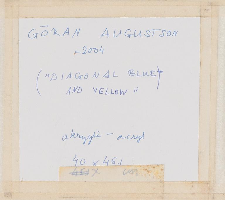 Göran Augustson, "Diagonal Blue and Yellow" (Diagonaalinen sininen ja keltainen).