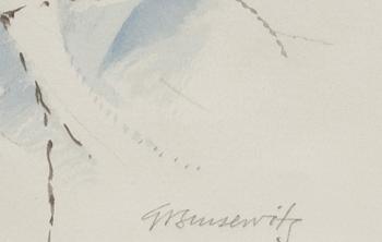 GUNNAR BRUSEWITZ, akvarell, signerad.