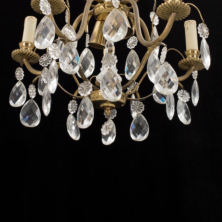 A 7-LIGHT CEILING LAMP, rococo-style, mid 20th century.