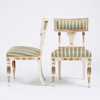 A set of six late Gustavian chairs by M Lundberg.