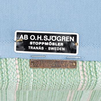 FÅTÖLJER, ett par, "Samsas", Carl Malmsten, brickmärkt; OH Sjögren Tranås.