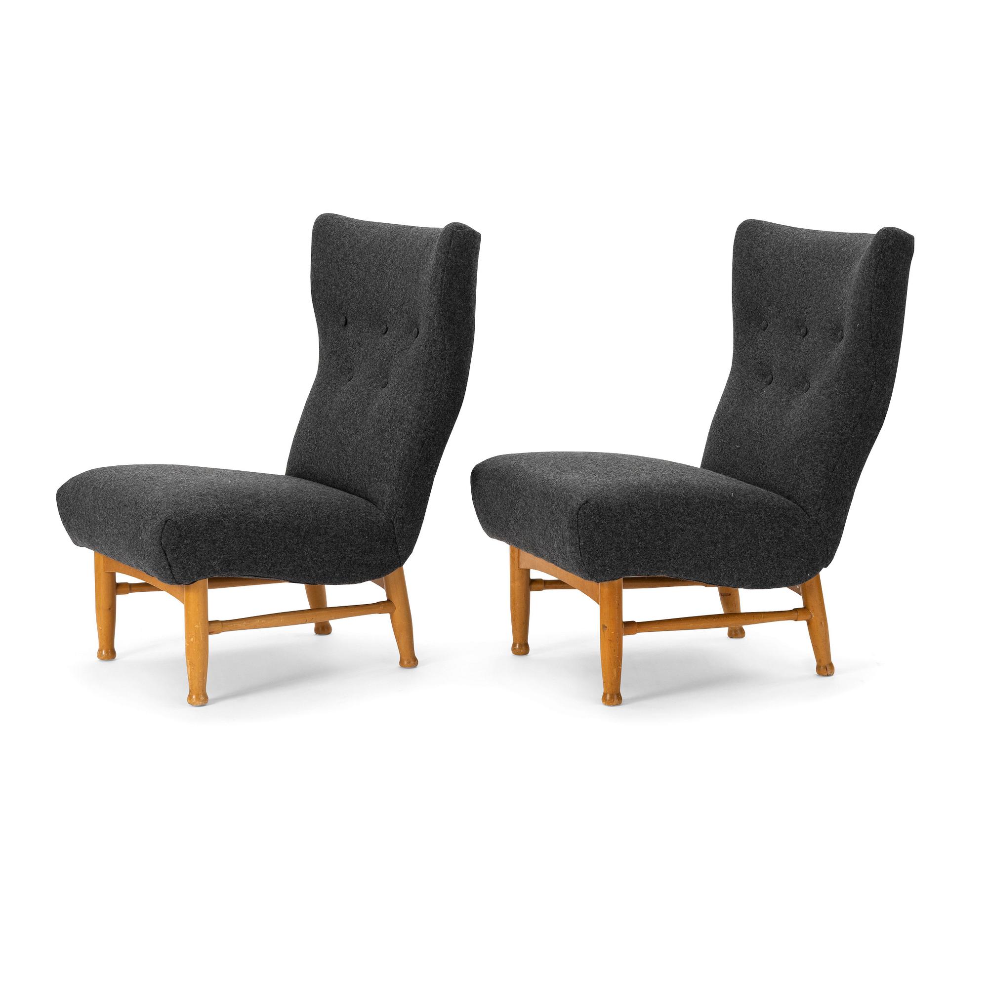 Elias Svedberg, fåtöljer, ett par, Swedish Modern, Nordiska Kompaniet 1940-tal.