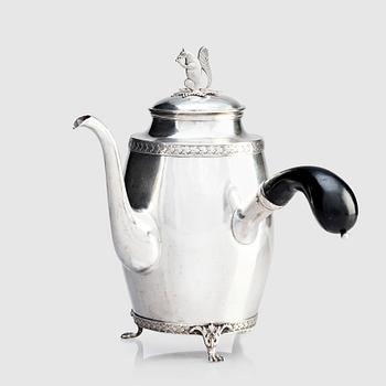 A Swedish early 19th century silver coffee-pot, mark of Johan Petter Grönvall, Stockholm 1818.