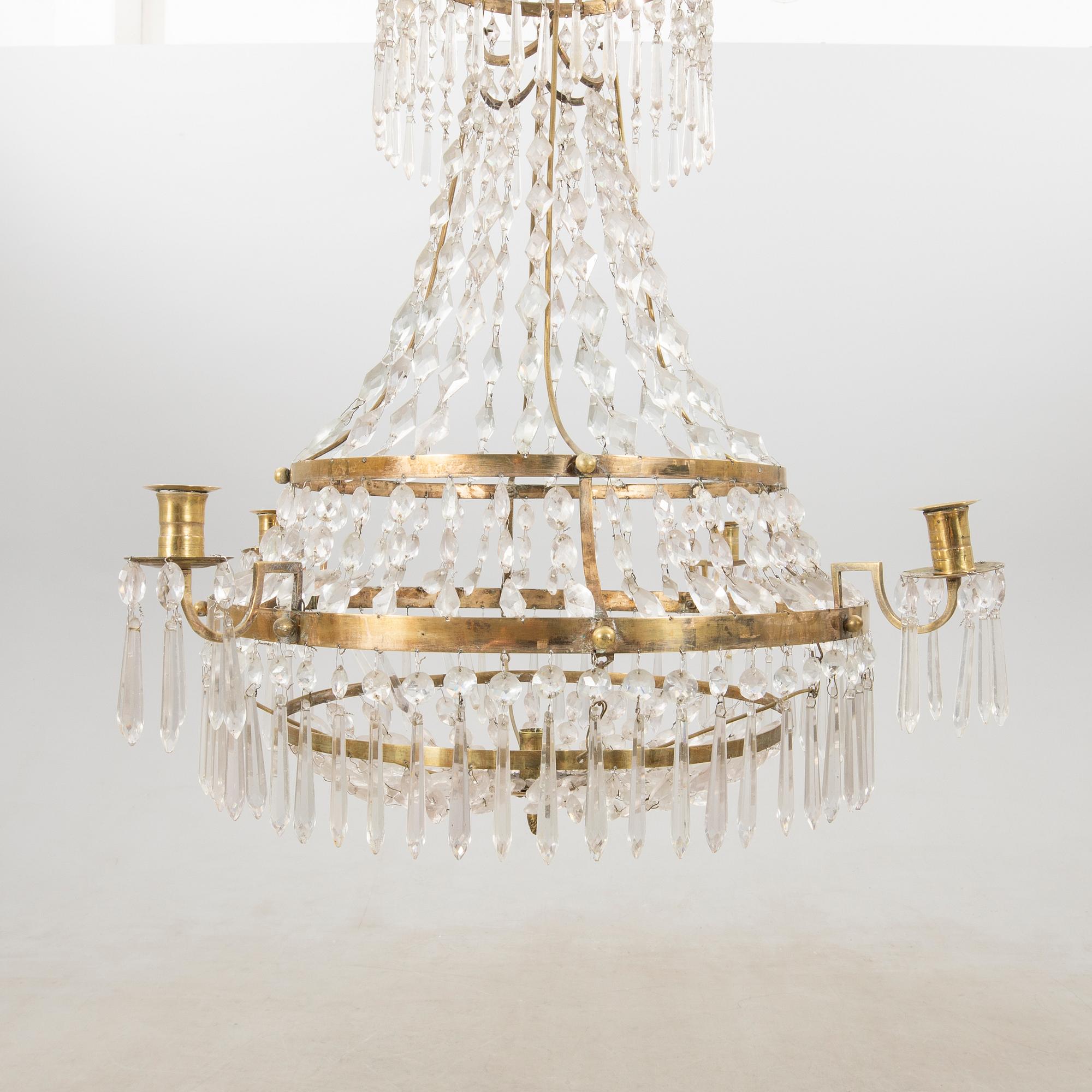 Chandelier, late Gustavian, early 19th century.