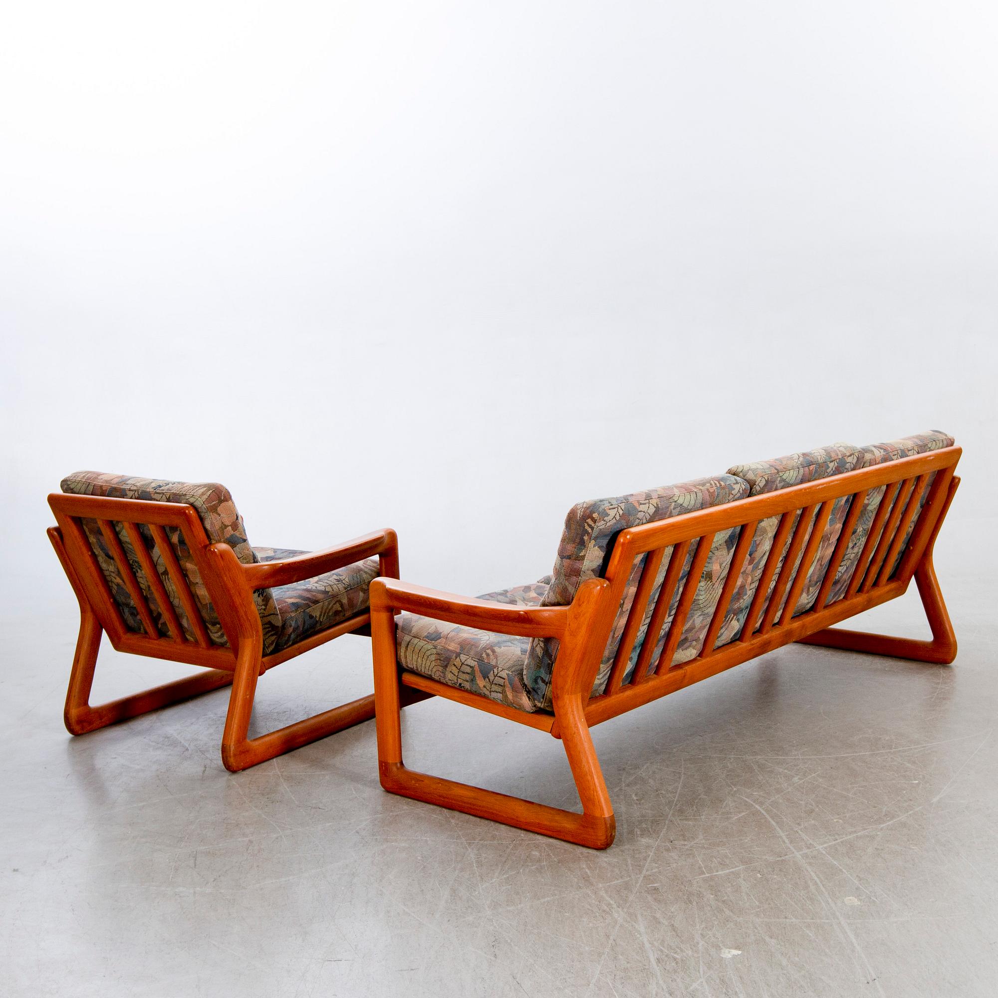 Soffa och fåtölj, Danmark, 60-tal, teak, tillverkare Komfort.