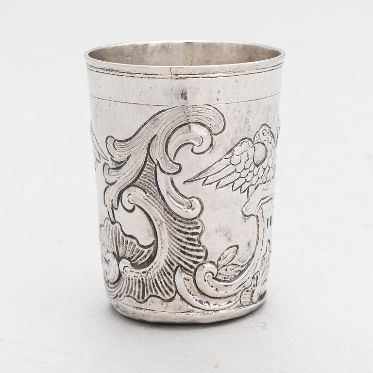 A Russian 18th-century silver beaker, Moscow 1778.