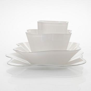 Alvar Aalto, 'The Aalto Flower' a four-piece glass sculpture, signed Alvar Aalto 77 / 1985.
