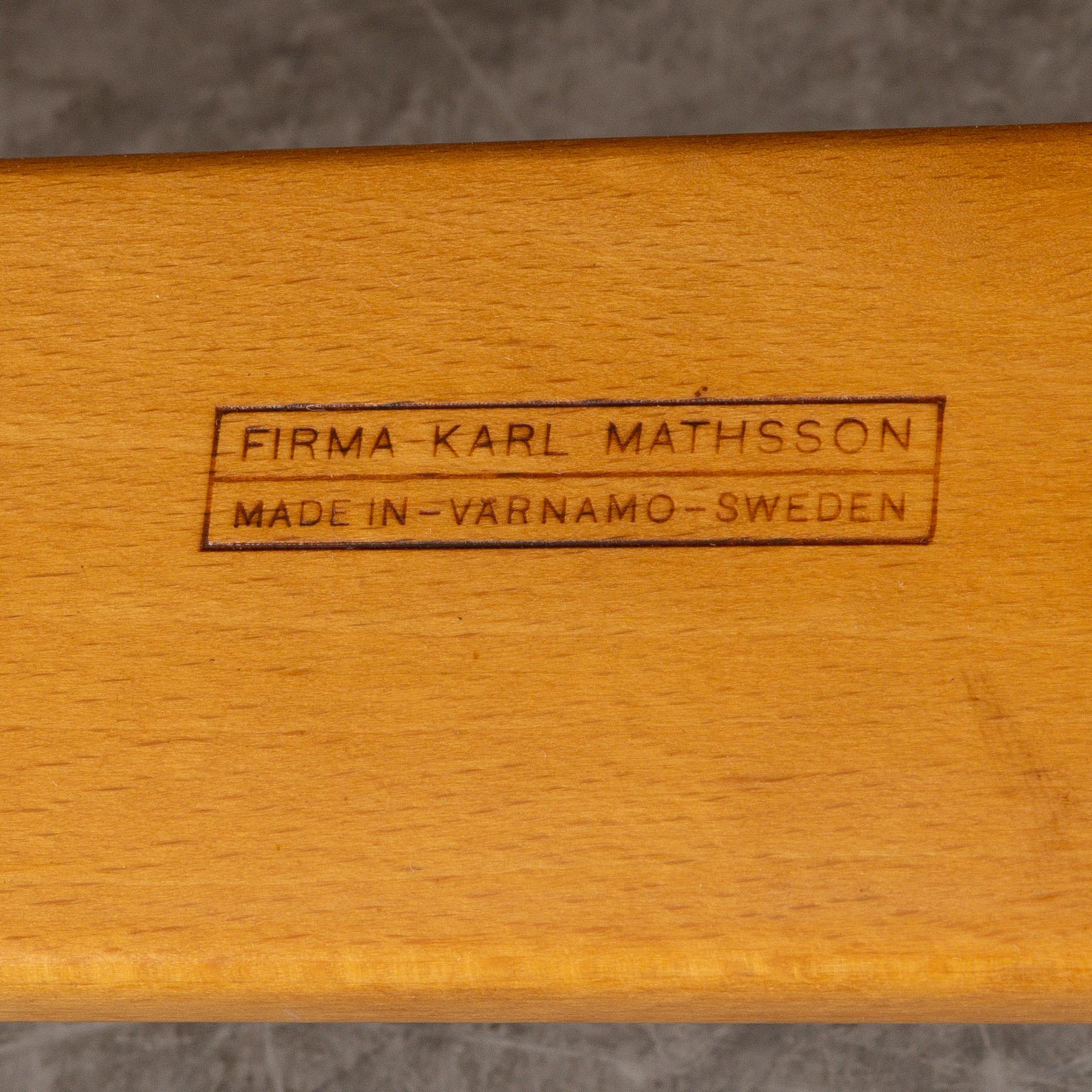 Bruno Mathsson, a lounge chair with footstool "Pernilla 1", Firma Karl Mathsson, Värnamo, circa mid-20th century.