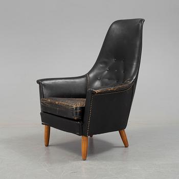 A leather easychair 1950/60s.