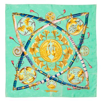 770. HERMÈS, a silk jacquard scarf, "Daimyo Princes du Soleil Levant".