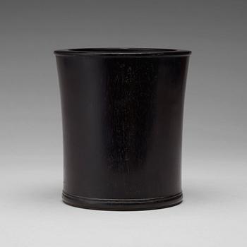 549. A chinese wooden brushpot, presumably Zitan, early 20th Century.