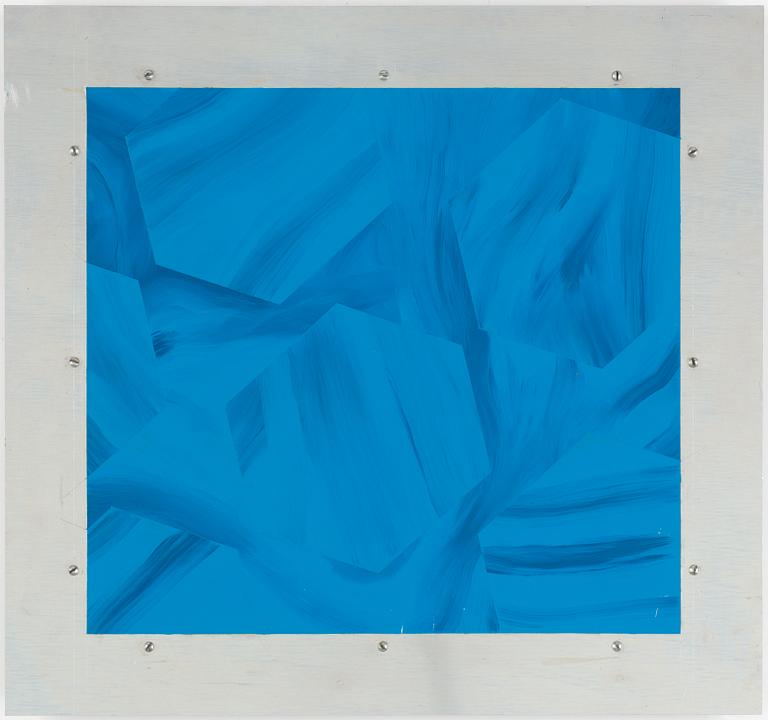 MICHAEL WEST, acrylic on metal, signed verso and dated 92.
