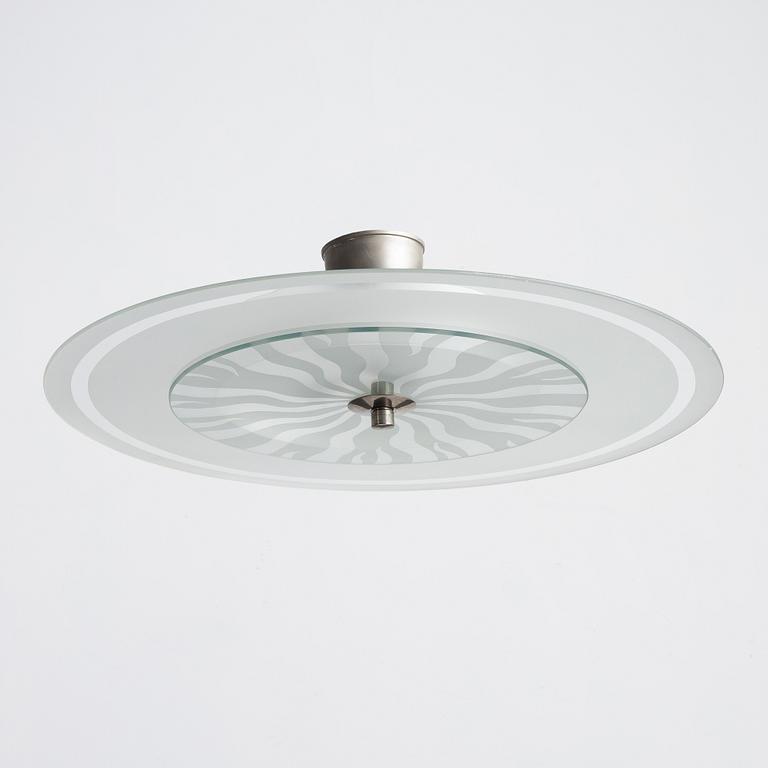 Simon Gate, a ceiling lamp, model "GD 668", Orrefors, 1930s.