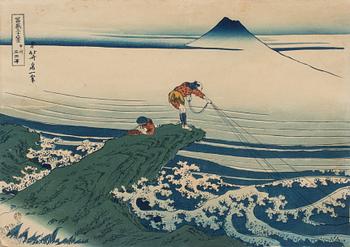 HOKUSAI, 2 st, träsnitt, Japan.