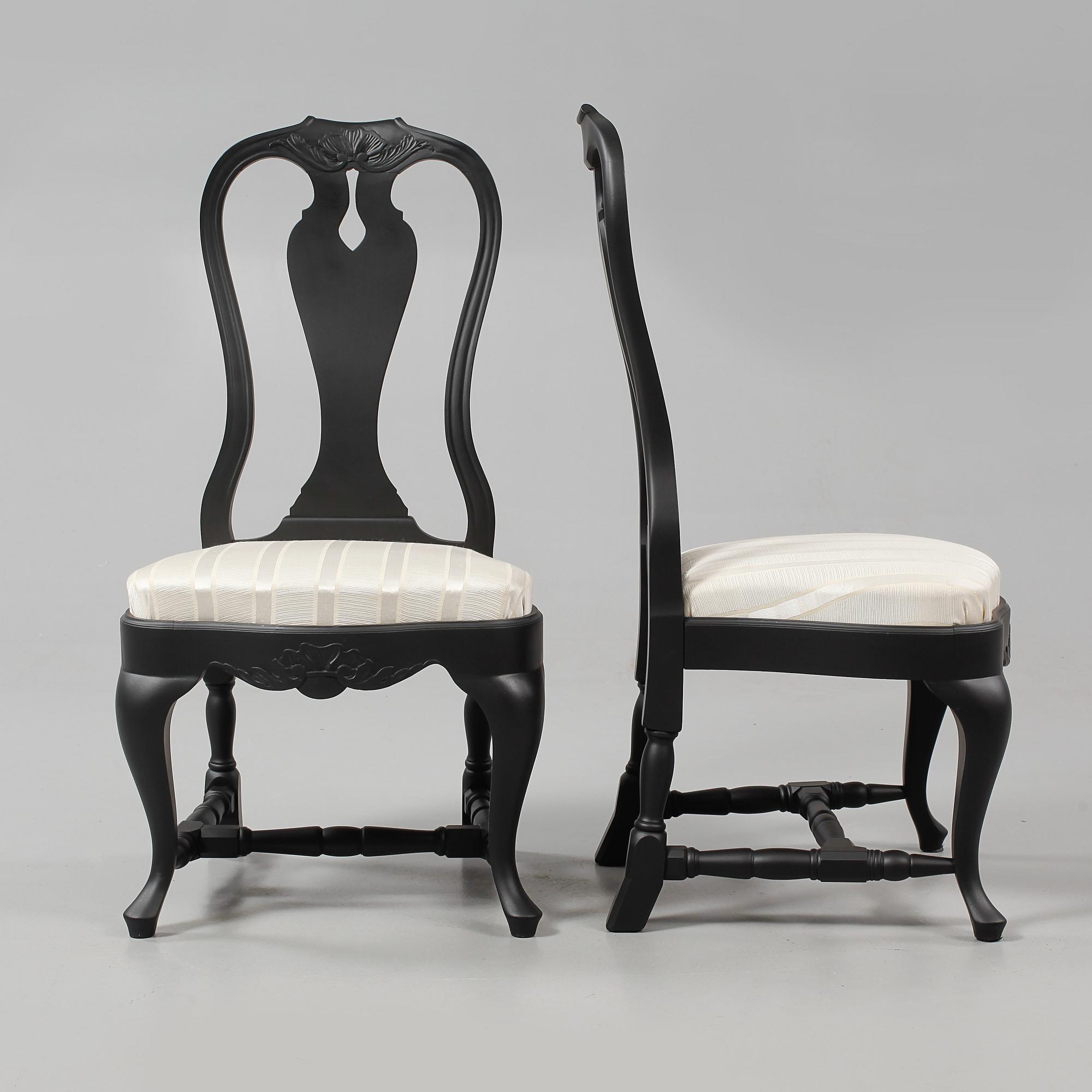 STOLAR, ett par, rokokostil, 1900-talets mitt/andra hälft.