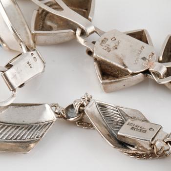 ARMBAND, 3 st, silver, delvis Atelier Borgila, 1958. Vikt 73,6 gram.