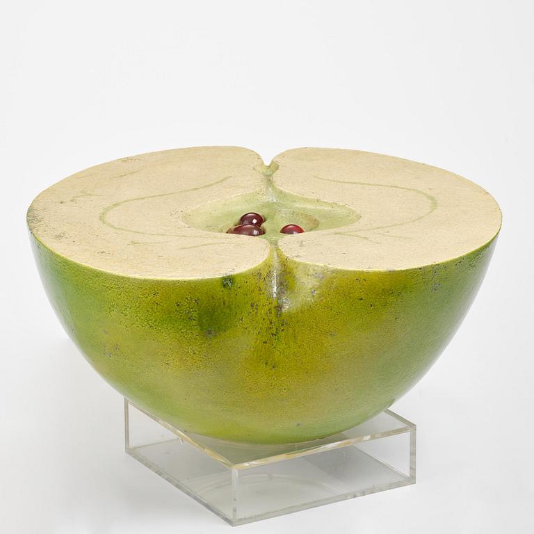 Hans Hedberg, a large faience sculpture of an apple, Biot, France.