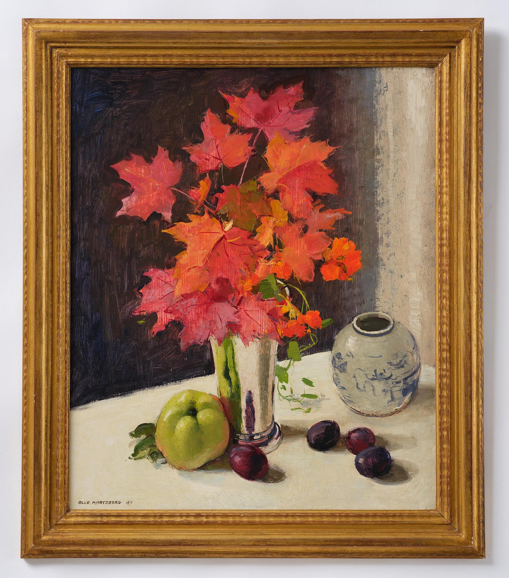 Olle Hjortzberg, Still Life with Maple Leaves.