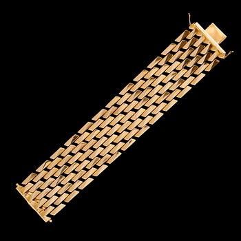 ARMBAND, 18 k guld, fantasilänk, vikt ca 89 g.