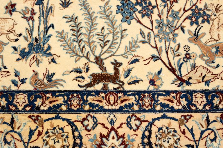 Matto, semi-antique/old Nain, part silk, ca 250,5 x 162 cm.