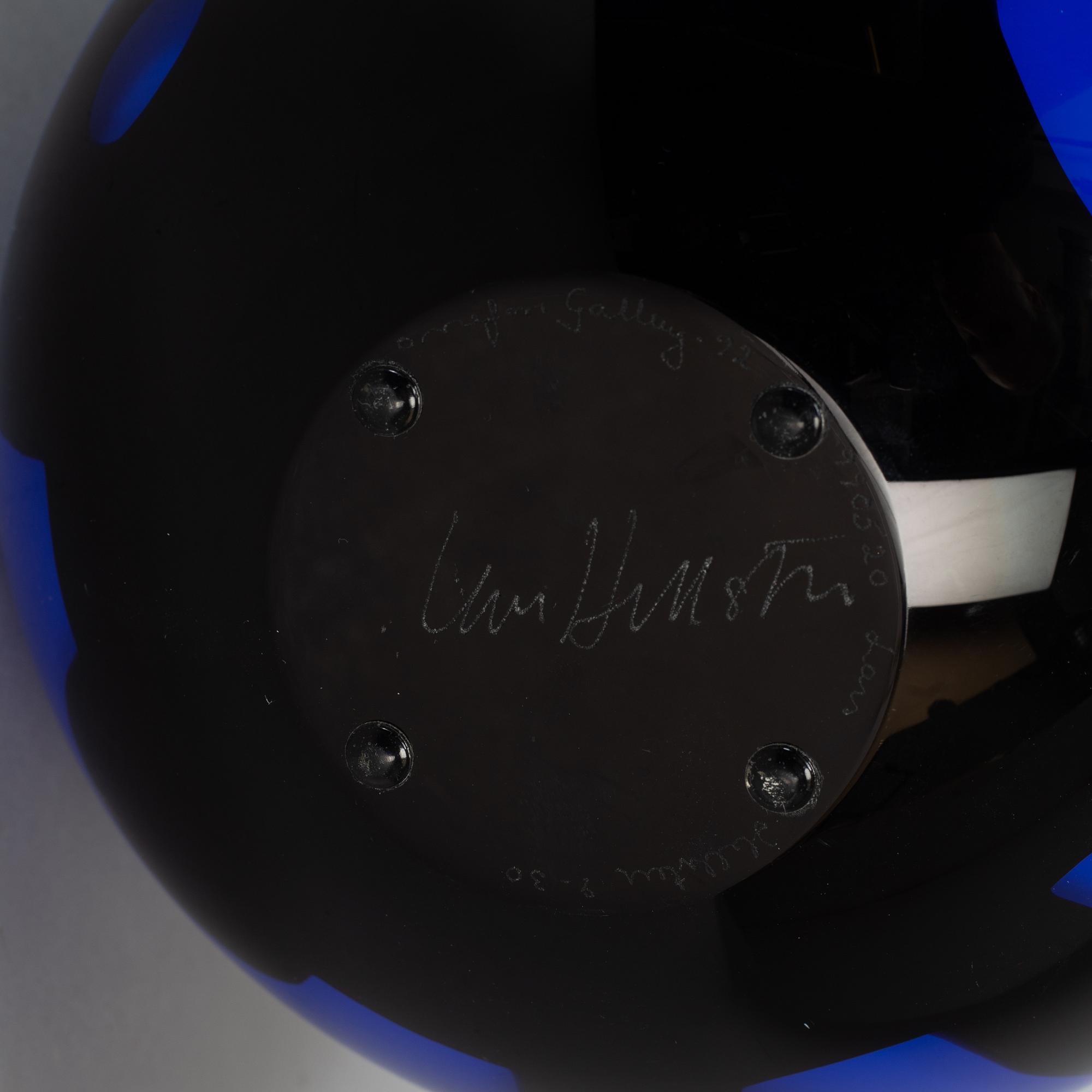 LARS HELLSTEN, a glass bowl, signed and numbered, Orrefors Gallery.