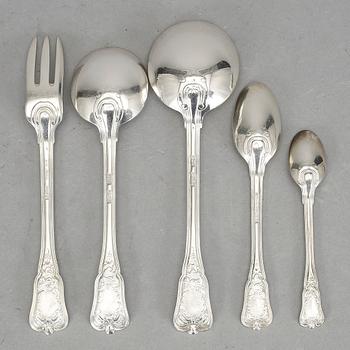 PARTISILVER, 12 st, "Rosenborg", Anton Michelsen, Köpenhamn, 1900-talets andra hälft. Vikt ca 324 gram.