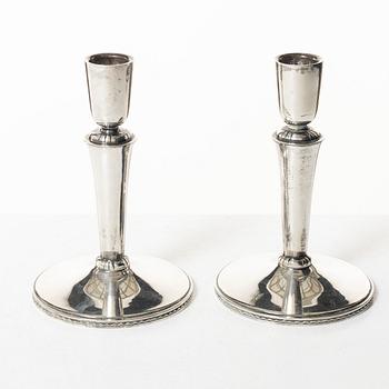 Eric Råström, Candlesticks, a pair, silver, Stockholm 1957.