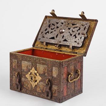 A Baroque German presumably Nuremberg iron 'Armada' chest, later part of the 17th century.