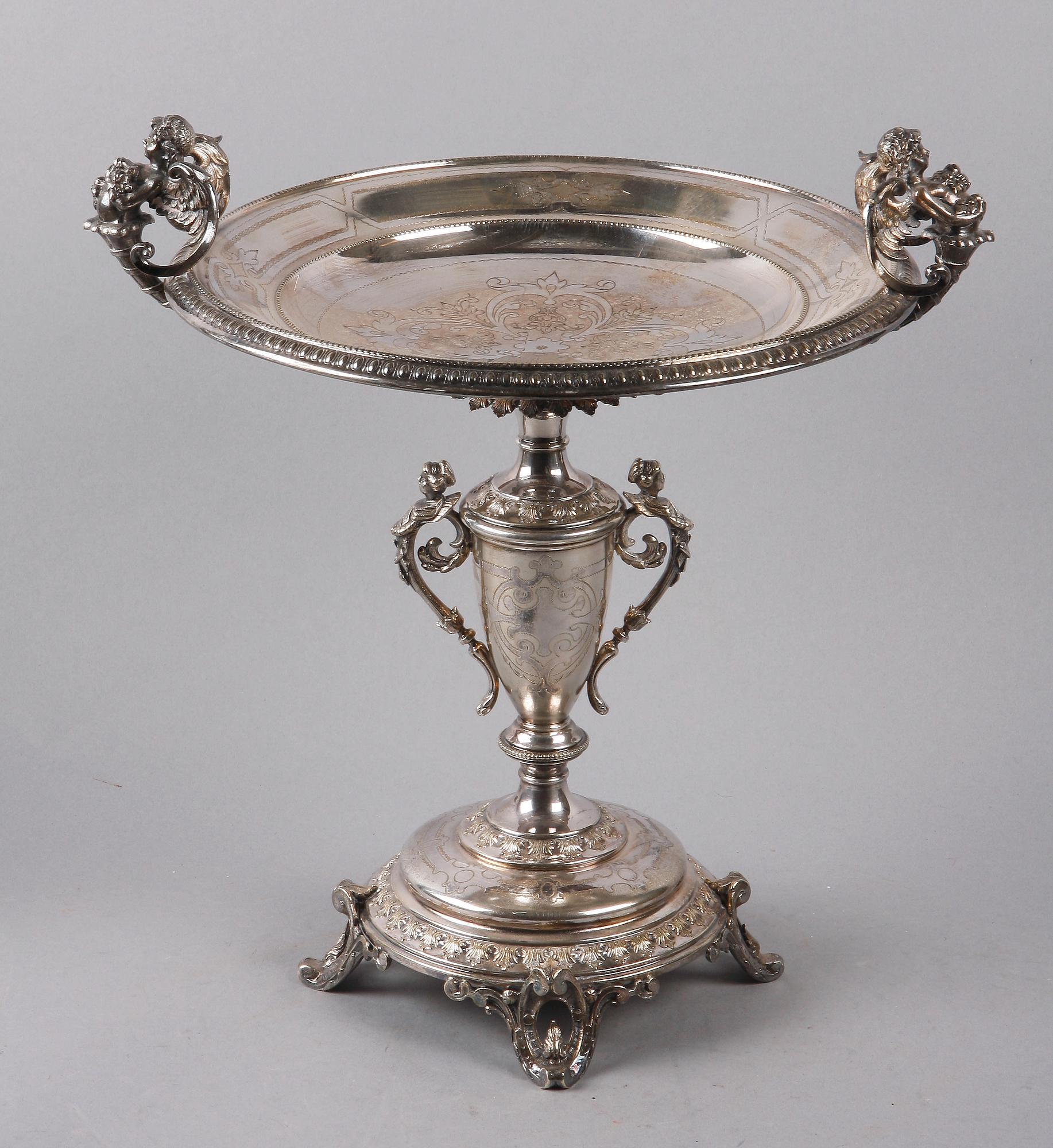 UPPSATSSKÅL, nysilver, nyrenässans, omkring 1900.