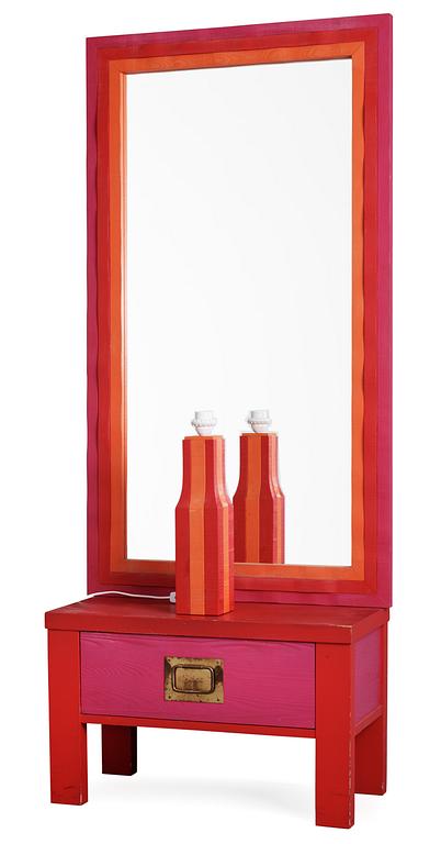 ERIK HÖGLUND, hallmöbel, 3 delar, Eriksmålaglas, Eriksmåla, 1960-70-tal.
