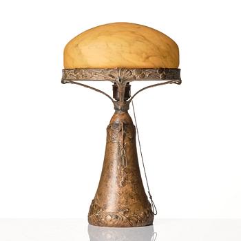 A. Granberg & Hugo Elmqvist, a patinated bronze table lamp, Stockholm, early 20th century.