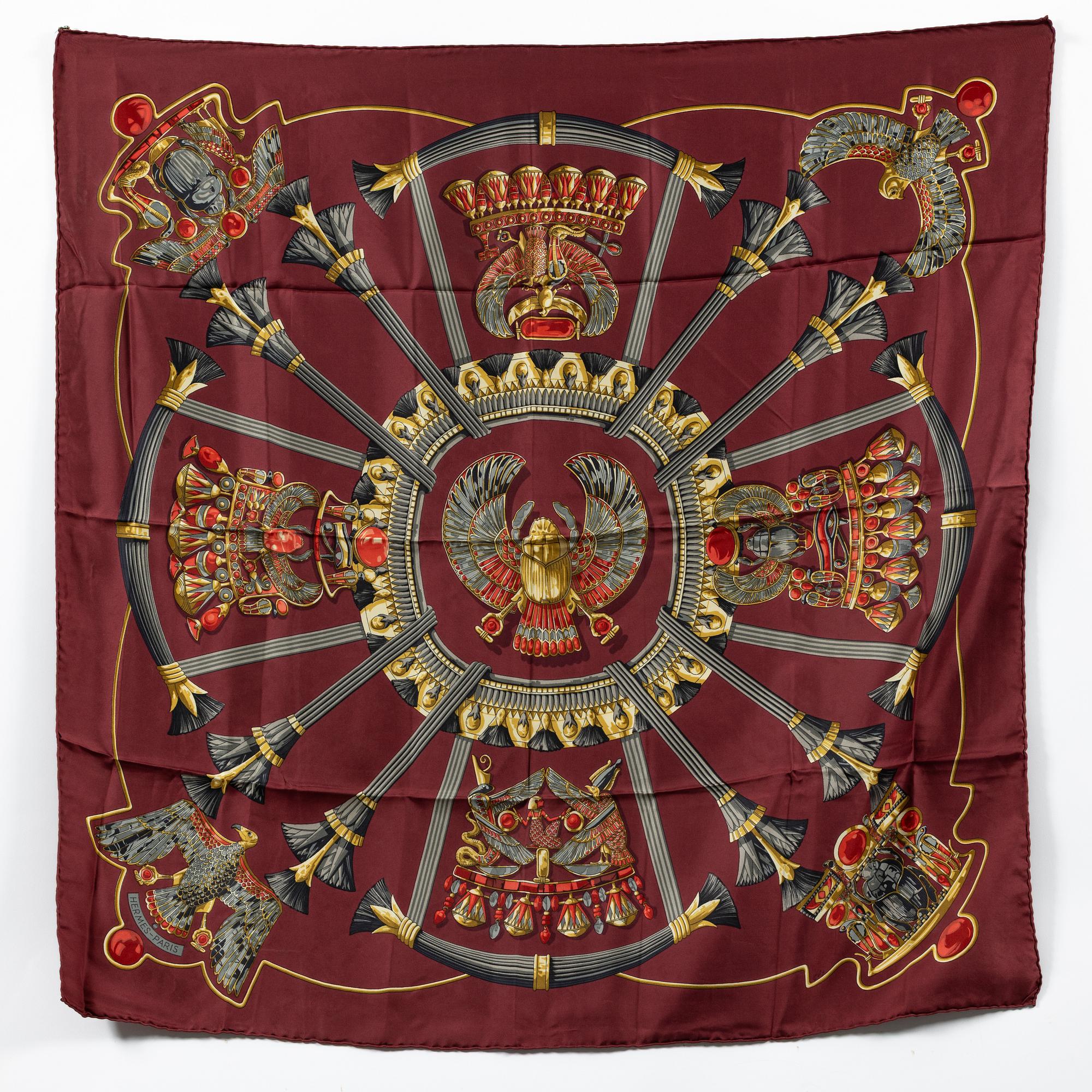 Hermès, scarf, "Egypt - Scarabs and Pectorals".