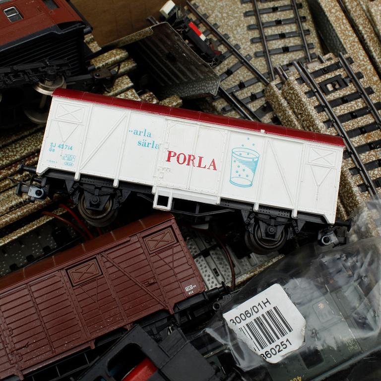 PARTI MÄRKLIN, lok, räls, transformator och vagnar.