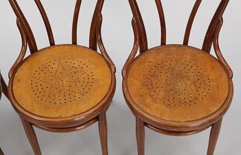 Four café chairs, Thonet, early 20th century.