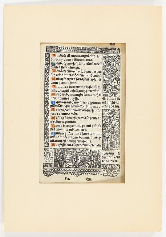 BOKBLAD, pergament, b.la av PHILIPPE PIGOUCHET och SIMON VOSTRE, 1400-tal.