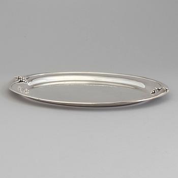 A Danish Art Nouveau oval silver tray, maker's mark Grann & Langlye, Copenhagen, 1939.